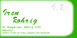 iren rohrig business card